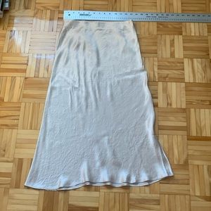White satin slip skirt